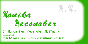 monika mecsnober business card